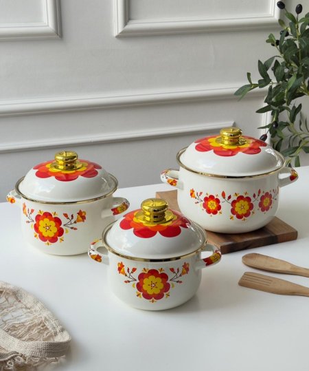 طقم طناجر توتيا مورد 3 قطع (18-20-22CM)
