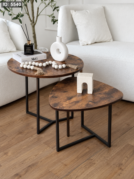 طقم سكملات خشب ومعدن قطعتين (55*45)(47*40 سم)